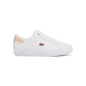 Lacoste Baskets Powercourt Leather blanc rose clair femme - 36