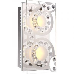 Globo Applique DEL luminaire mural lampe LED chrome cristaux K5 clairs salle de séjour