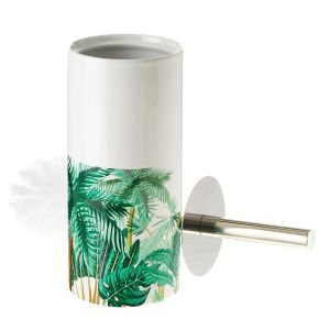 Wadiga Brosse WC céramique feuillage tropical