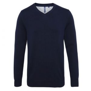 Asquith & Fox - Pull en coton à col V - Homme (2XL) (Bleu marine) - UTRW5188