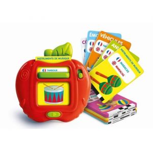 Clementoni Premiers bilingues-50 Cartes Double Face = 100 Mots en français et en Anglais-2 Modes Découverte|Quiz-6 catégories-Jeux Éducatif pour Enfant-2+, 52852, Multicolroe