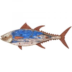 Image de Signes Grimalt Wall Wall Plaques en bois Assiette en bois bleu - 19x50x2cm