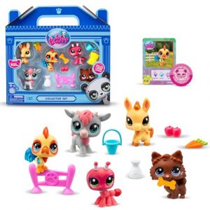 Littlest PetShop Collectionneurs Pack Farm Besties Pack, Mobile Heads, Gen 7
