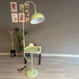 Lampadaire Moderne en Métal Menthe Avec Plateau et Tête Mobile, Culot E27, Lampadaire Moderne Pour Salon ou Chambre