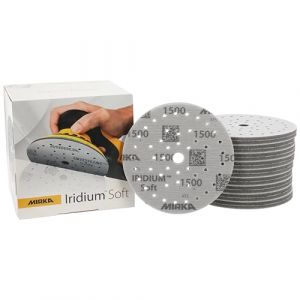 Mirka Iridium Soft Disques abrasifs &Oslash; 150 mm/Grain P1500 / autoagrippant Multifit / 20 pi&egrave;ces/Abrasifs &agrave; base de mousse pour un pon&ccedil;age &agrave; sec pr&eacute;cis, pon&ccedil;age de vernis, finition