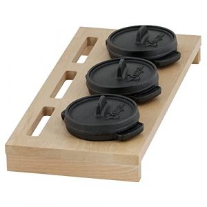 Mini Dutch Oven Set avec socle en bois 3 x &oslash; 11 cm Casserole - Bbq-toro
