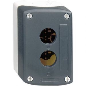 Schneider Electric Boîte à bouton vide 2 perçages IP65 coloris gris foncé, gris clair XALD02 Harmony