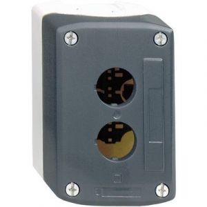 Schneider Electric Boîte à bouton vide 2 perçages IP65 coloris gris foncé, gris clair XALD02 Harmony