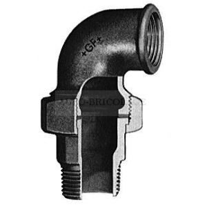 Image de Virfollet Coude-union fonte malléable 98 galvanisée 50X60 Réf. 09805008 - ATUSA