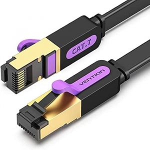 Vention Cable de Réseau RJ45 STP ICABQ Cat.7/ 20m/ Noir - 10 Gbps, Par Trenzado, 600MHz