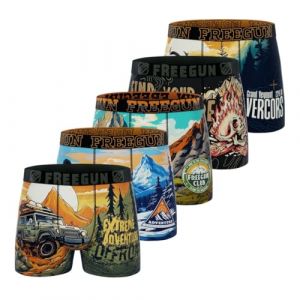 Freegun Boxers Lot de 5 boxers homme Vintage outdoor