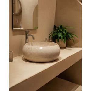 Riana - Vasque marbre beige donut