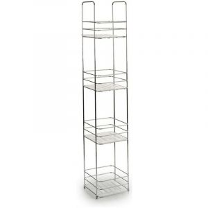 Etagère de salle de bains Transparent Argenté Métal Plastique
