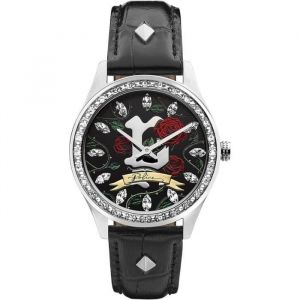 Police Montre - Pahia Pewla2109901 - Quartz - Cuir Noir - 36 Mm Multicolore