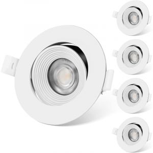 Lot de 5 spots LED encastrables plats UKawhi 6 W Blanc