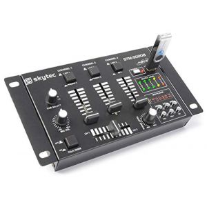 Skytec 172976 Stm-3020 Mélangeur à 4 canaux avec USB/MP3 Noir