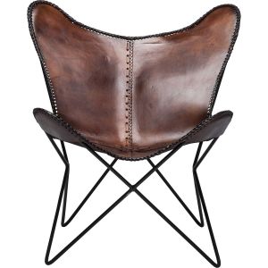 Image de Kare Design Karedesign Fauteuil Butterfly marron pieds noirs