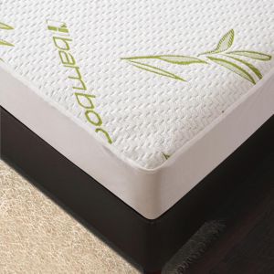 Univers d&eacute;cor Prot&egrave;ge-Matelas Bambou imperm&eacute;able blanc