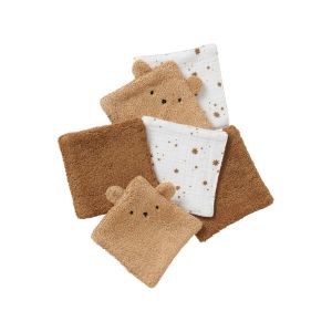 Vertbaudet Lot de 6 lingettes lavables caramel TU