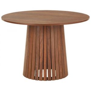 Happy Garden Table à manger ronde 110cm en bois foncé liv