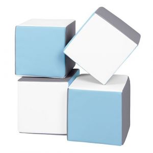 Lot cubes XXL mousse 4 pcs blanc, bleu clair, gris