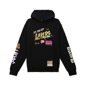 Mitchell & ness Sweatshirt à capuche avec autocollant slap Los Angeles Lakers