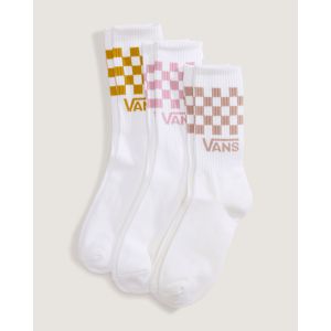 Vans Chaussettes Classic Check Crew (3 paires), Homme, Rose, Taille: S (34.5-38​)