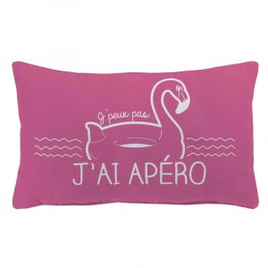 Image de Coussin Déhoussable "J'ai Apéro" 30x50cm Fuchsia Prix