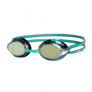Zoggs Racer Titanium Swimming Goggles Unisex-Adult, Green/Black/Mirrored Gold
