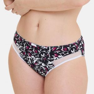 Image de Sans Complexe Slip microfibre - Noir Fleurs Arty