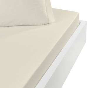 Sensei Maison Drap housse en coton bonnet 30cm ecru 120x190 cm