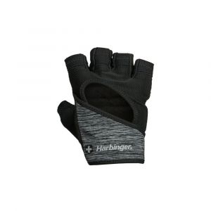 Image de Harbinger Flexfit Gants d'haltérophilie en Cuir pour Femme, Laver et sécher avec Dos en Maille Extensible ventilé, Noir/Gris chiné, Taille