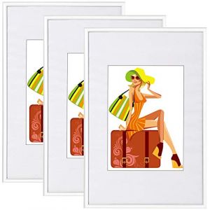Woltu - 3 x Cadre Photo en Plastique Mat.Cadre de Photo Blanc 28x35cm New Life Style BR9863ws-3