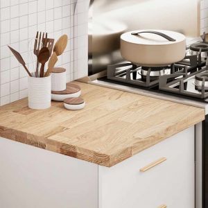 VidaXL Plan De Travail De Cuisine Bois De Chêne Massif Rectangulaire