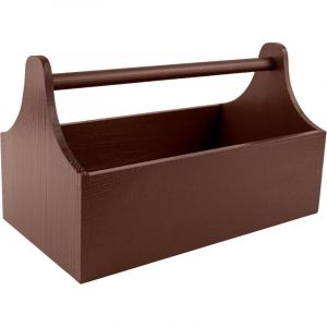 Bo&icirc;te &agrave; Outils en Bois avec Poign&eacute;e Marron 34 x 18 x 20,5 cm