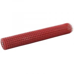 Image de VidaXL Grillage Acier avec revêtement en PVC 25x1 m Rouge