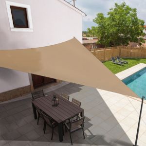 Idmarket Voile d'ombrage triangulaire 5x5x5 M sable