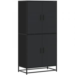Image de VidaXL Buffet haut noir 68x35x139 cm bois d'ing&eacute;nierie