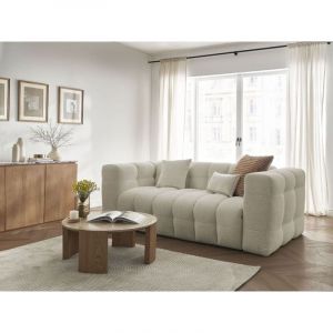 Bobochic Canap&eacute; droit convertible - Canap&eacute; droit convertible 3 places CLOUD tissu bouclette Beige