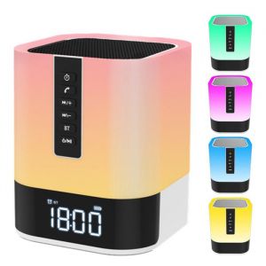 Enceinte Bluetooth, Reveil Lumineux Lampe de Chevet Tactile Lumineuse Veilleuse Enfant Idee Cadeau Ado/Fille Garcon/ Noël
