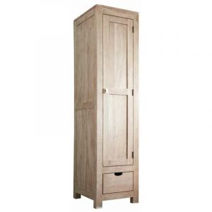 Massivmoebel24 - Armoire penderie 48x60 Acacia blanchi Blanc nature white 98 - beige