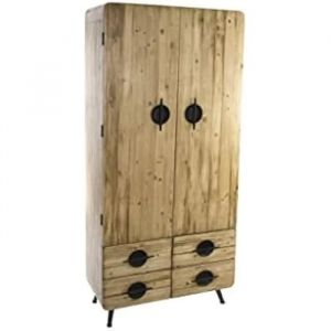 Image de Cupboard DKD Home Decor 80 x 35 x 176 cm Fir Black Metal Brown