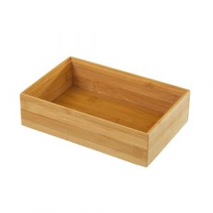 Organisateur de rangement boîte de rangement rectangulaire en bambou coloris naturel - Longueur 23 x Profondeur 15 x Hauteur 6.5 cm -JUANIO-