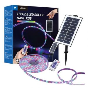 M Ledme - Bande LED solaire étanche IP68 5 m 300 LED, lumière LED multicolore avec télécommande, pour jardin, maison, décoration