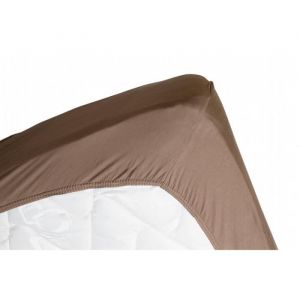 Image de Linandelle Drap housse coton jersey extensible DOUCEUR - Marron - 140x200 cm