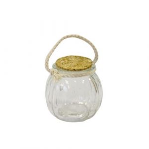 BOCAL ROND ANSE CORDE 7 5X8CM BLANC