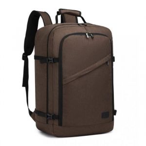 Kono Sac a Dos 54x35x20cm Sacs à Dos Voyage Bagage à Main 38L pour Ordinateur Portable Sac de Cabine pour Easyjet Brun