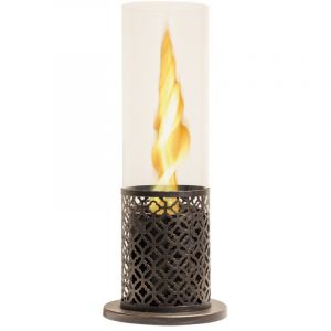 Divina Fire - Cheminée bio de table au bioéthanol tolosa Noir Or D20 x H49,5 intere externe