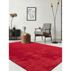 The Carpet - Relax tapis salon doux antidérapant lavable rouge, 140 x 200 cm