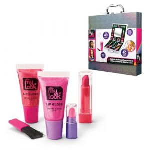 Lexibook Mallette de Maquillage Tout-en-Un My Look CRA-Z-Art, 35 Couleurs et pinceaux, Ombres &agrave; paupi&egrave;res, Gloss et Rouges &agrave; l&egrave;vres, pour Yeux, l&egrave;vres et Joues, CRSS23